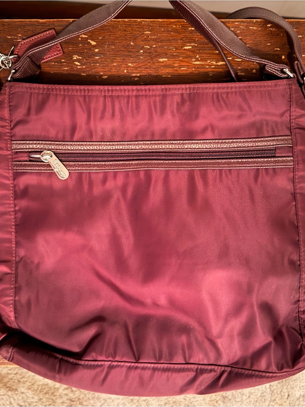 thirty-one Burgundy Nylon Hobo